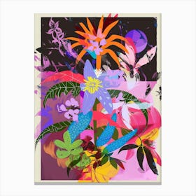 Edelweiss 2 Neon Flower Collage Canvas Print