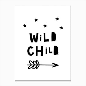 Scandi Wild Child Stars And Arrow Canvas Print