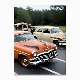 Old Cars On The Road 2 Canvas Print