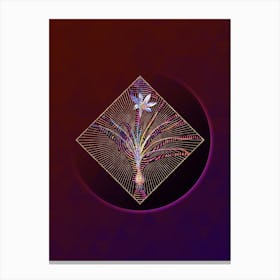 Abstract Geometric Mosaic Rain Lily Botanical Illustration n.0242 Canvas Print