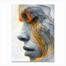 Abstract Of A Woman'S Face Extraordinary femininity woven with threads of gold 4 Canvas Print