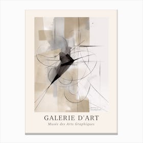 Galerie D'Art Abstract Black And White Lines 1 Canvas Print