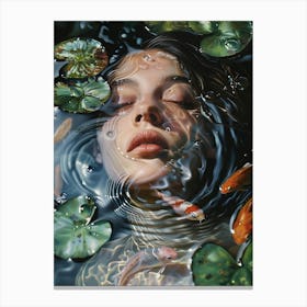 Woman In Water Canvas Print