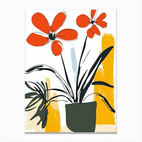 Flowers In A Pot Canvas Print