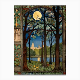 William Morris Moonlight In The Park 2 Canvas Print