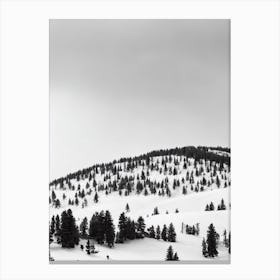 Bansko, Bulgaria Black And White Skiing Poster Canvas Print