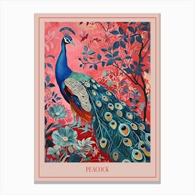 Floral Animal Painting Peacock 3 Poster Canvas Print