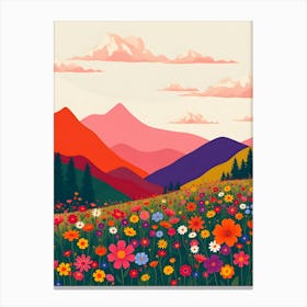 Wild Flowers In The Mountains Canvas Print