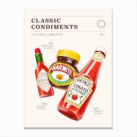 Classic Condiments Canvas Print