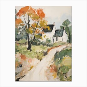 Small Cottage Countryside Farmhouse Painting 1 Canvas Print