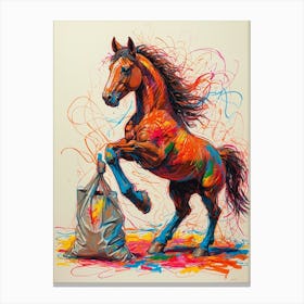 Horse With A Bag Canvas Print