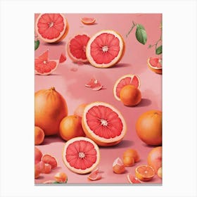 Pink Grapefruit Art Print 1 Canvas Print