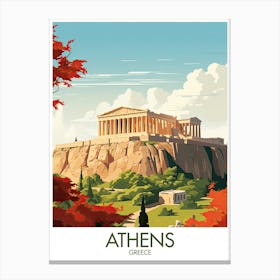 Athens Travel Print Greece Gift Canvas Print