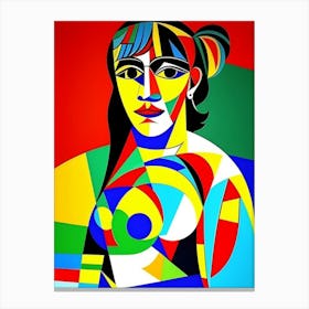 Woman With A Colorful Head Canvas Print