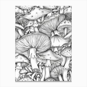 Mushrooms In The Forest Canvas Print