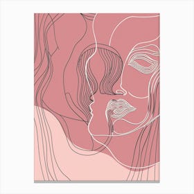 Line Art Intricate Simplicity In Pink 5 Canvas Print
