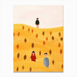 Tuscany, Tiny People And Illustration 1 Canvas Print