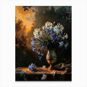 Baroque Floral Still Life Agapanthus 3 Canvas Print