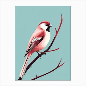 Minimalist House Sparrow 3 Illustration Canvas Print
