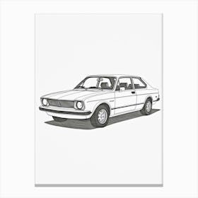 Honda Civic Line Drawing 7 Canvas Print