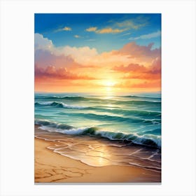 Sunset On The Beach 1 Canvas Print