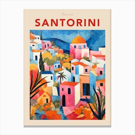 Santorini Greece 3 Fauvist Travel Poster Canvas Print
