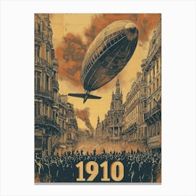 Aihrgdesign A Vintage Poster Of An Early Airship Soaring Abov 6328427d C75f 4f91 B237 4e9968662149 0 Canvas Print