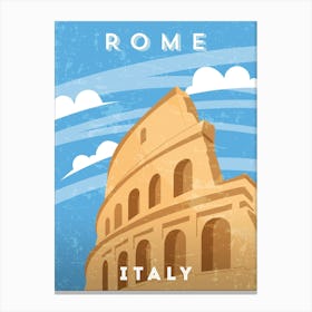 Rome, Italy — Retro travel minimalist art poster Canvas Print