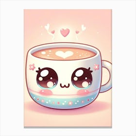 Cute Kawaii Coffee Canvas Print