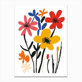 Flowers On A White Background 2 Canvas Print