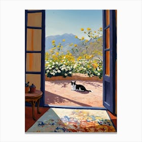 Cat In A Window Canvas Print