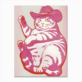 Cat In Cowboy Hat Canvas Print