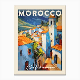 Chefchaouen Morocco 3 Fauvist Painting  Travel Poster Canvas Print