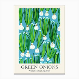 Marche Aux Legumes Green Onions Summer Illustration 5 Canvas Print