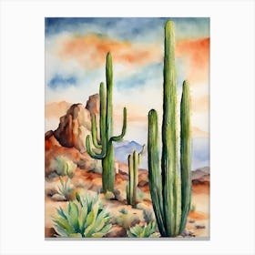 Desert Akvarell Canvas Print