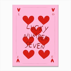 Lucky Number Seven Print Canvas Print