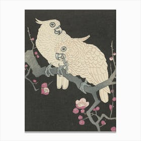 Japanese Ukiyo-E Two Cockatoos Canvas Print