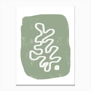 Curved Plant Leaf Sage Canvas Print