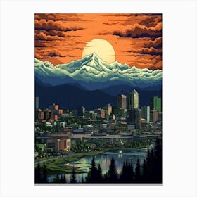 Vancouver Washington Pointillism 8 Canvas Print