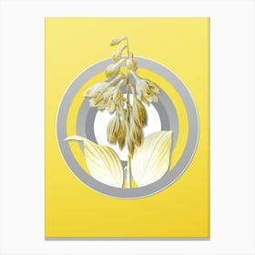 Botanical Blue Daylily in Gray and Yellow Gradient n.300 Canvas Print
