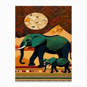 African Elephants  Canvas Print