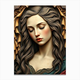 Wood Work Beauty Portrait Canvas Print