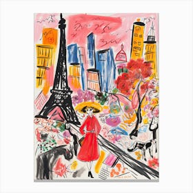 Tokyo, Dreamy Storybook Illustration 2 Canvas Print