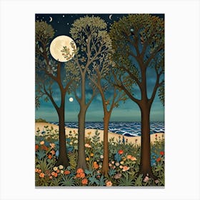 William Morris Moonlight On The Beach Canvas Print