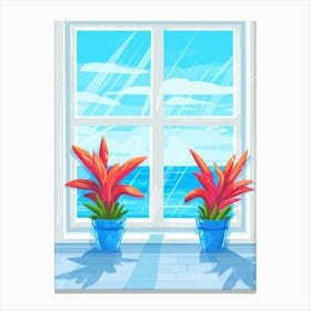 Window With Plants 1 Canvas Print