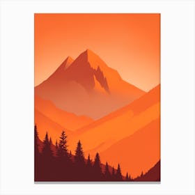 Misty Mountains Vertical Composition In Orange Tone 264 Canvas Print