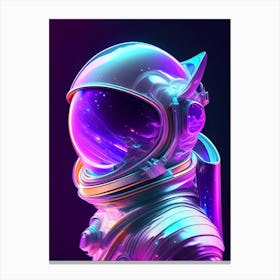 Futuristic Astronaut In Spacesuit Holographic Illustration Canvas Print