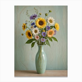 Sunflowers In A Vase 1 Canvas Print