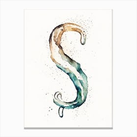 S  Letter, Alphabet Minimalist Watercolour 6 Canvas Print