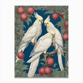 Cockatoo And Pomegranate Blue Walter Crane Art Print Canvas Print